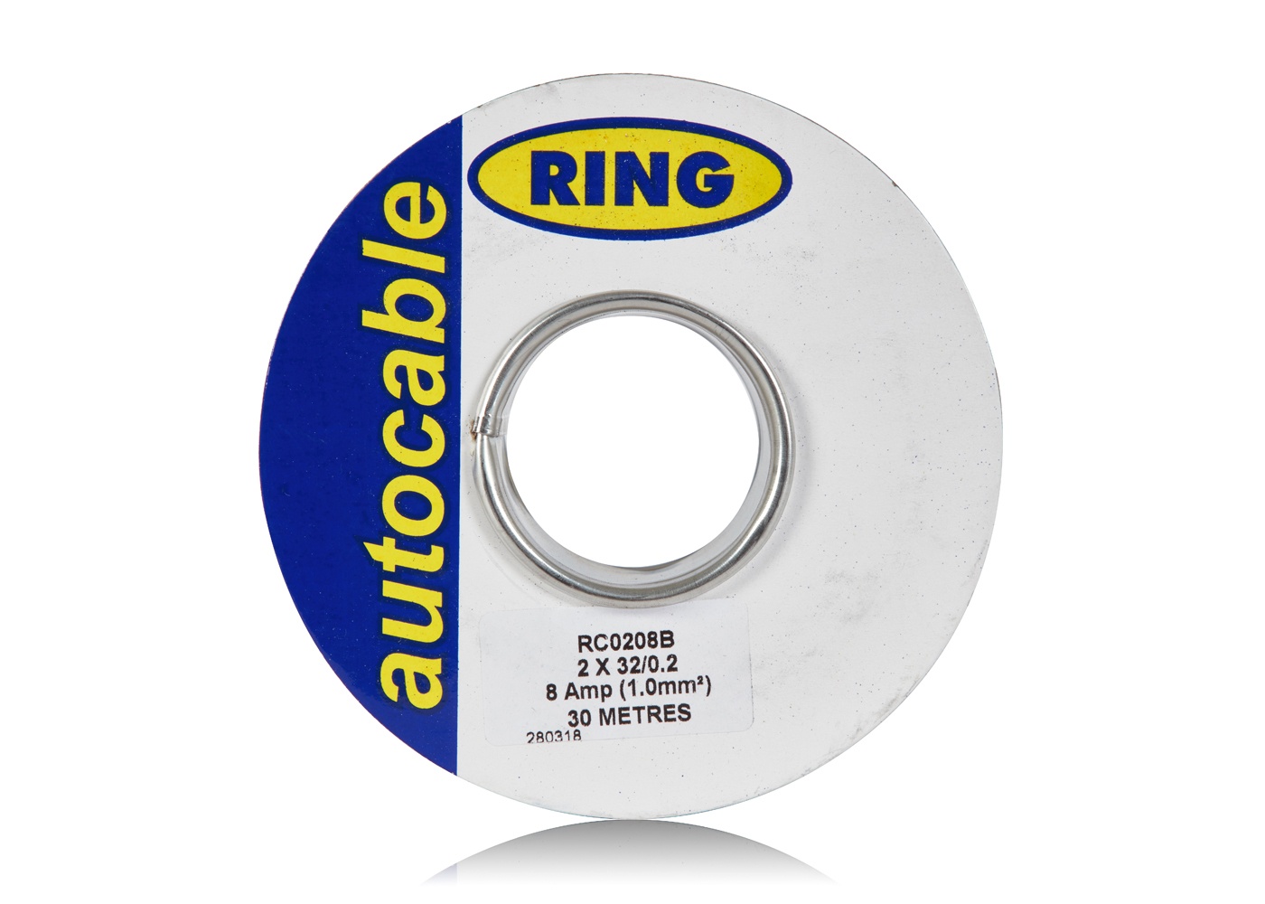 Top of RC0208B black twin core flat audio cable